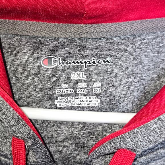 Champion Zip Up OU Hoodie Unisex 2XL Gray Red Pristine Condition - Picture 5 of 6
